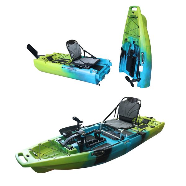 Caiac pliabil pescuit și turism cu pedale – model modular din două secțiuni, 300 cm