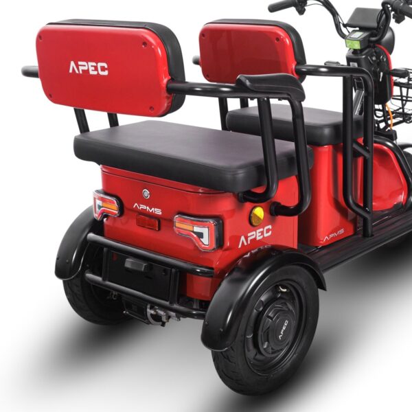 Tricicletă Electrică, Roșie, 1000W, Fără Permis12