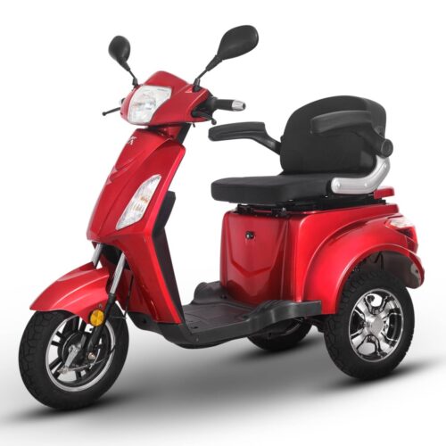 Tricicletă Electrică rosie, Fără Permis, Motor 1000W