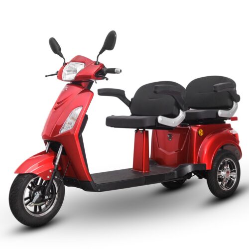 Tricicletă Electrică rosie,  Fără Permis, Motor 1000W (max. 2500W)