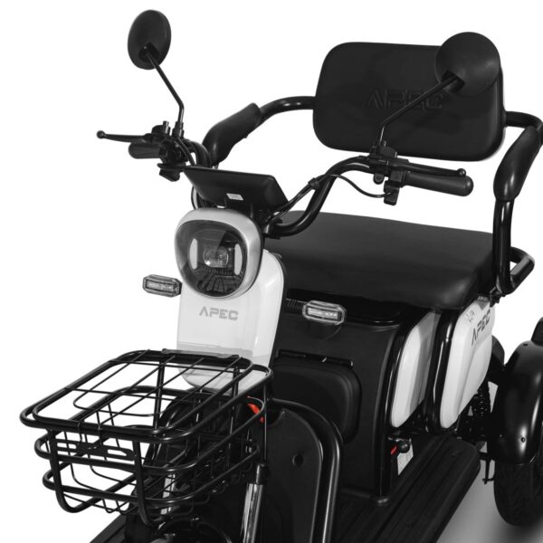 Triciclu Electric Fără Permis, Motor 1000W, Alb, Omologat RAR2