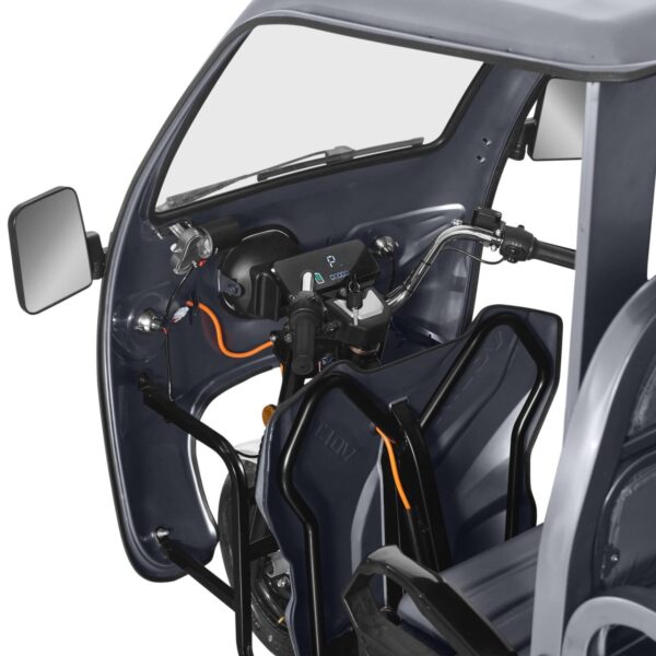 Tuk Tuk Electric Hercules, Motor 3900W, 72V, 120Ah, Fără Permis, Cu Cabină, Gri5
