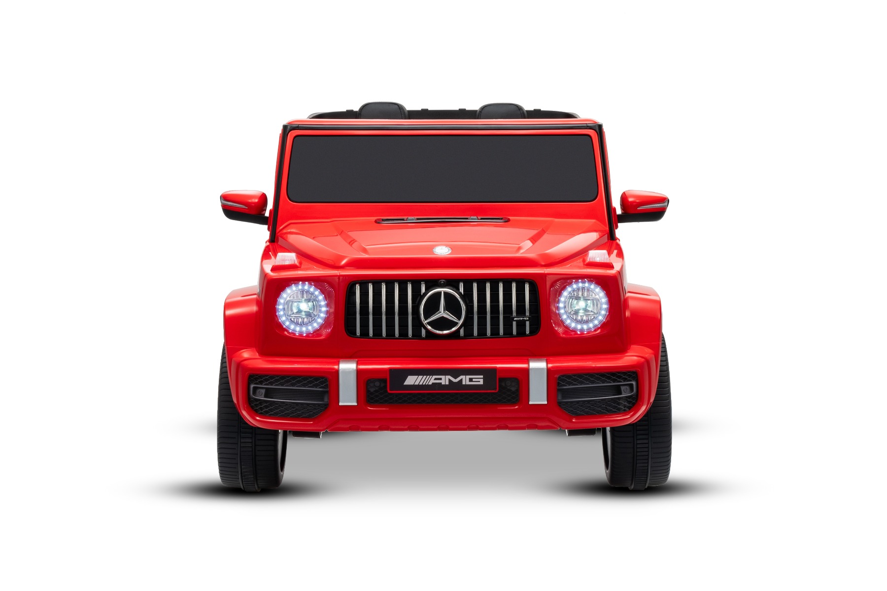 Mașină electrică de jucărie Mercedes-Benz G63 AMG 4x4 cu două locuri, roșu, player MP3 cu conexiune USB/AUX și Bluetooth, tractiune 4x4, baterie litiu, roti EVA cu suspensie, scaune din piele artificială, telecomandă, licentă originală - imagine 2