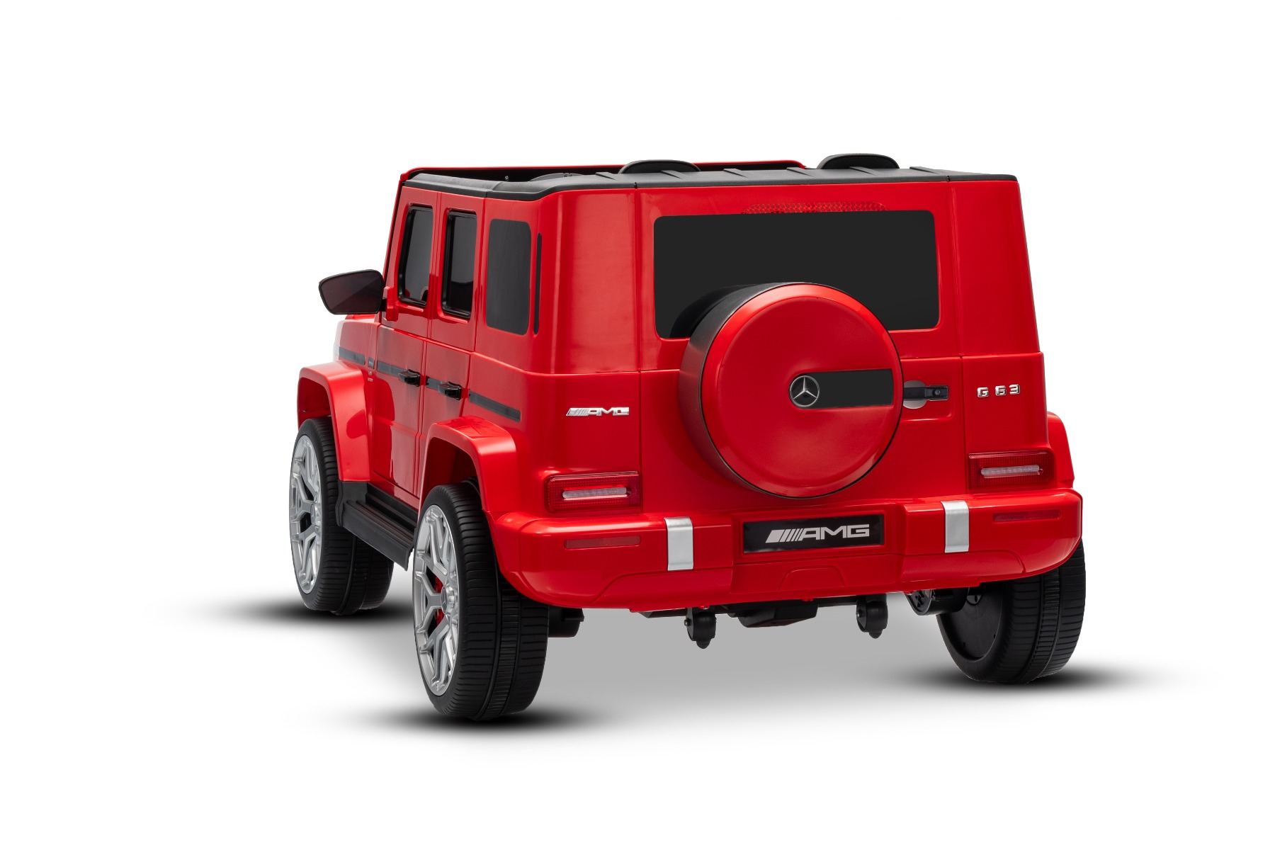 Mașină electrică de jucărie Mercedes-Benz G63 AMG 4x4 cu două locuri, roșu, player MP3 cu conexiune USB/AUX și Bluetooth, tractiune 4x4, baterie litiu, roti EVA cu suspensie, scaune din piele artificială, telecomandă, licentă originală - imagine 22
