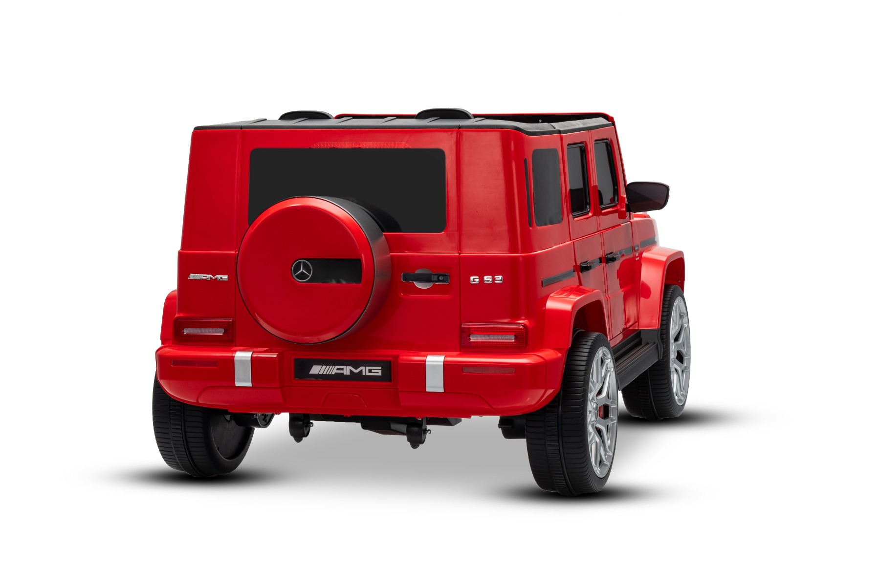 Mașină electrică de jucărie Mercedes-Benz G63 AMG 4x4 cu două locuri, roșu, player MP3 cu conexiune USB/AUX și Bluetooth, tractiune 4x4, baterie litiu, roti EVA cu suspensie, scaune din piele artificială, telecomandă, licentă originală - imagine 25