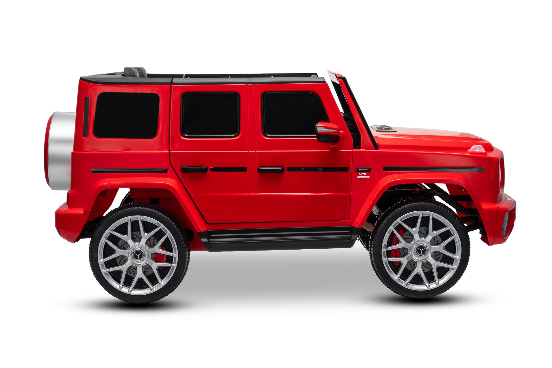 Mașină electrică de jucărie Mercedes-Benz G63 AMG 4x4 cu două locuri, roșu, player MP3 cu conexiune USB/AUX și Bluetooth, tractiune 4x4, baterie litiu, roti EVA cu suspensie, scaune din piele artificială, telecomandă, licentă originală - imagine 30