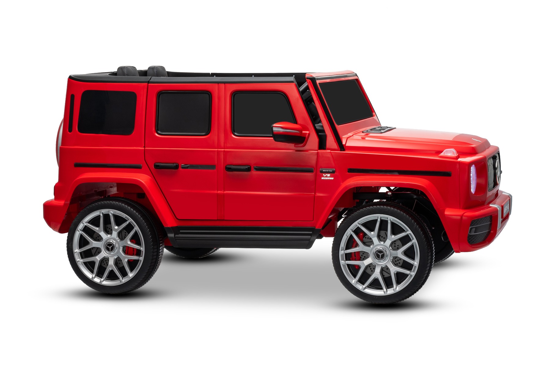 Mașină electrică de jucărie Mercedes-Benz G63 AMG 4x4 cu două locuri, roșu, player MP3 cu conexiune USB/AUX și Bluetooth, tractiune 4x4, baterie litiu, roti EVA cu suspensie, scaune din piele artificială, telecomandă, licentă originală - imagine 31