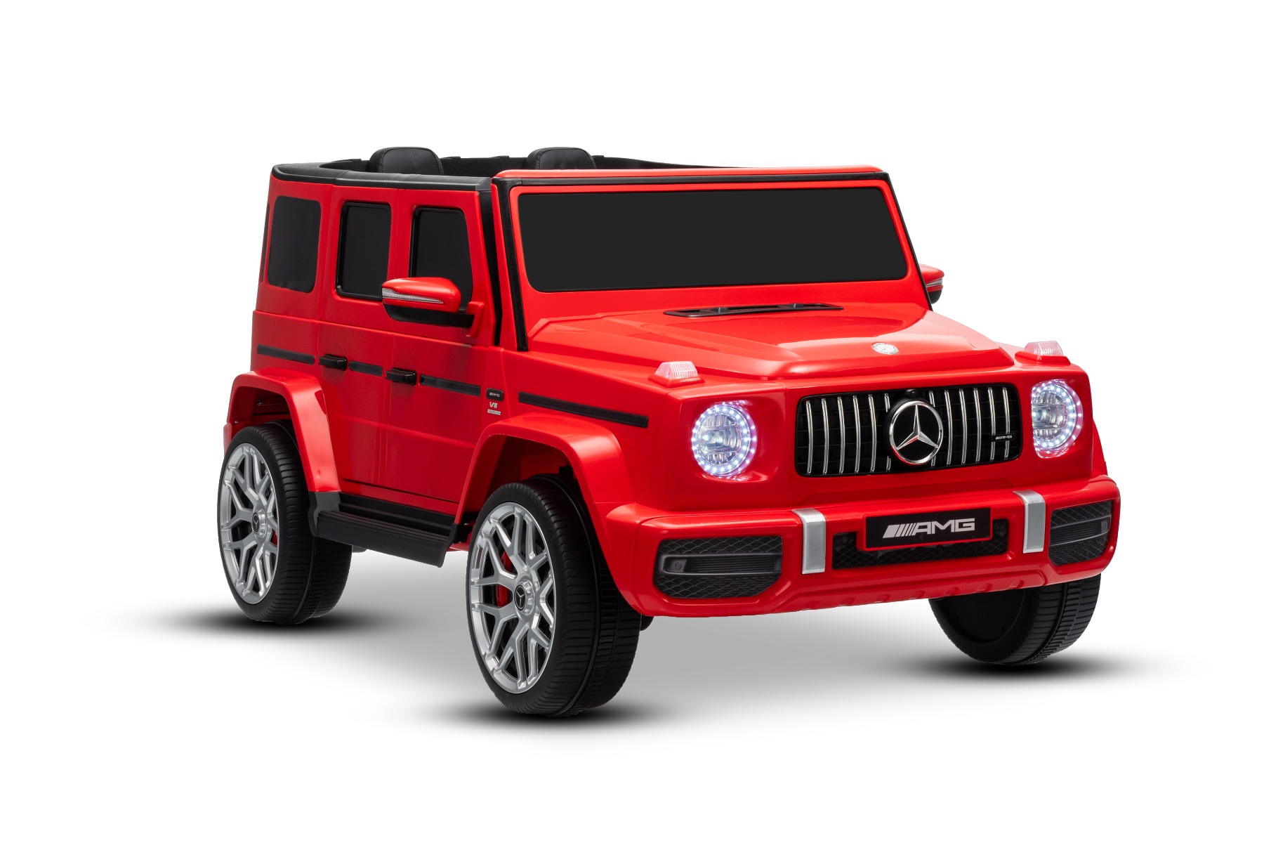 Mașină electrică de jucărie Mercedes-Benz G63 AMG 4x4 cu două locuri, roșu, player MP3 cu conexiune USB/AUX și Bluetooth, tractiune 4x4, baterie litiu, roti EVA cu suspensie, scaune din piele artificială, telecomandă, licentă originală - imagine 34