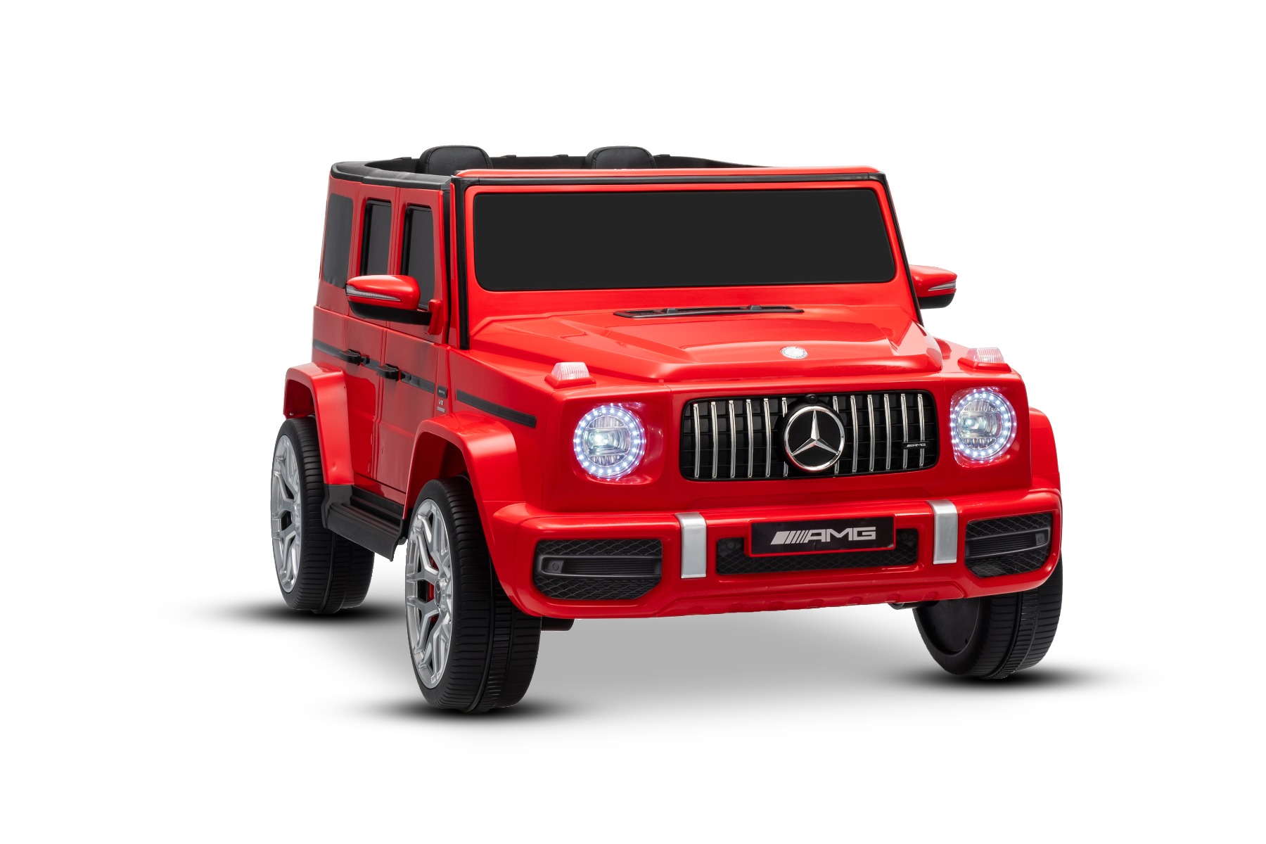 Mașină electrică de jucărie Mercedes-Benz G63 AMG 4x4 cu două locuri, roșu, player MP3 cu conexiune USB/AUX și Bluetooth, tractiune 4x4, baterie litiu, roti EVA cu suspensie, scaune din piele artificială, telecomandă, licentă originală - imagine 35