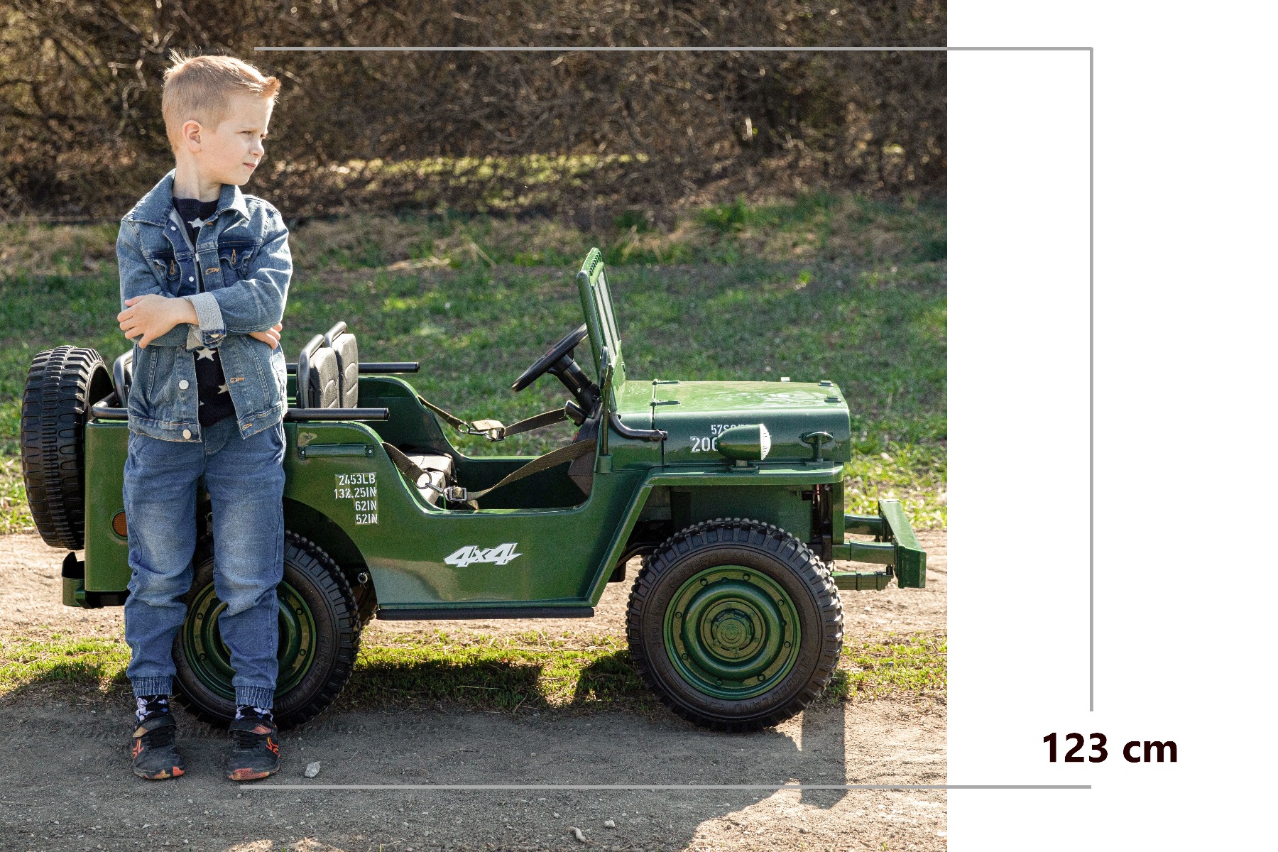 Mașinuță electrică pentru copii SUA ARMY-4X4, Verde, cu trei locuri, MP3 Player cu intrare USB / SD, suspensie integrală, lumini LED, parbriz pliabil, baterie portabilă 12V14AH, roți EVA, scaune din piele, telecomandă de 2,4 GHz, 4x4 - imagine 19