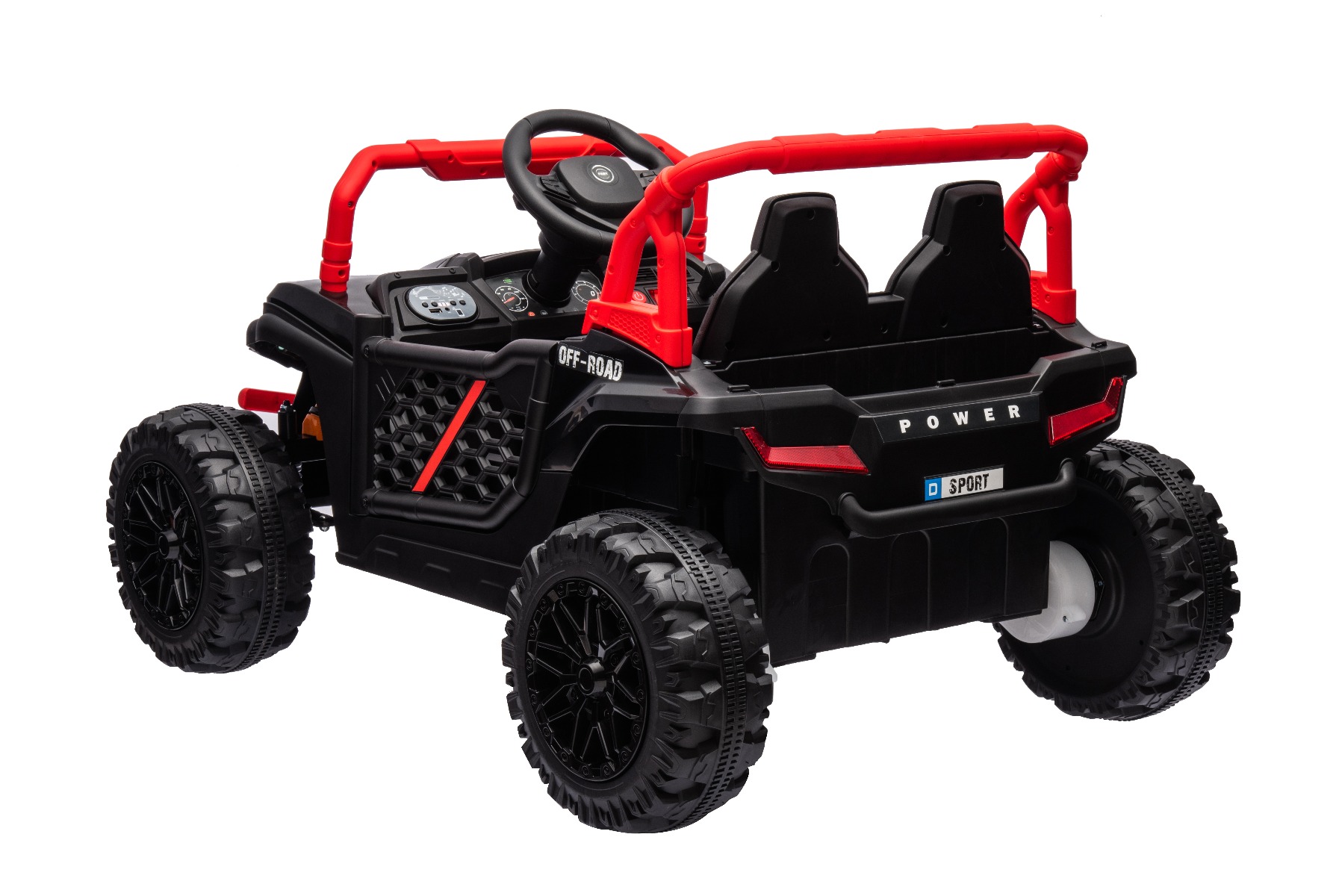 Mașină electrică copii UTV Small 12V, negru, Tracțiune spate, baterie 12V, Roți din plastic, banchetă dublă, Telecomandă 2,4 GHz, Un singur loc, MP3 player cu intrare USB/SD, Lumini LED - imagine 5
