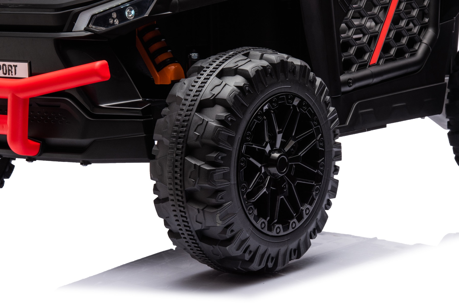 Mașină electrică copii UTV Small 12V, negru, Tracțiune spate, baterie 12V, Roți din plastic, banchetă dublă, Telecomandă 2,4 GHz, Un singur loc, MP3 player cu intrare USB/SD, Lumini LED - imagine 9