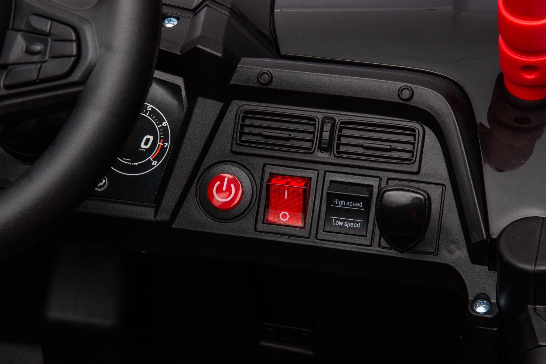 Mașină electrică copii UTV Small 12V, negru, Tracțiune spate, baterie 12V, Roți din plastic, banchetă dublă, Telecomandă 2,4 GHz, Un singur loc, MP3 player cu intrare USB/SD, Lumini LED - imagine 16