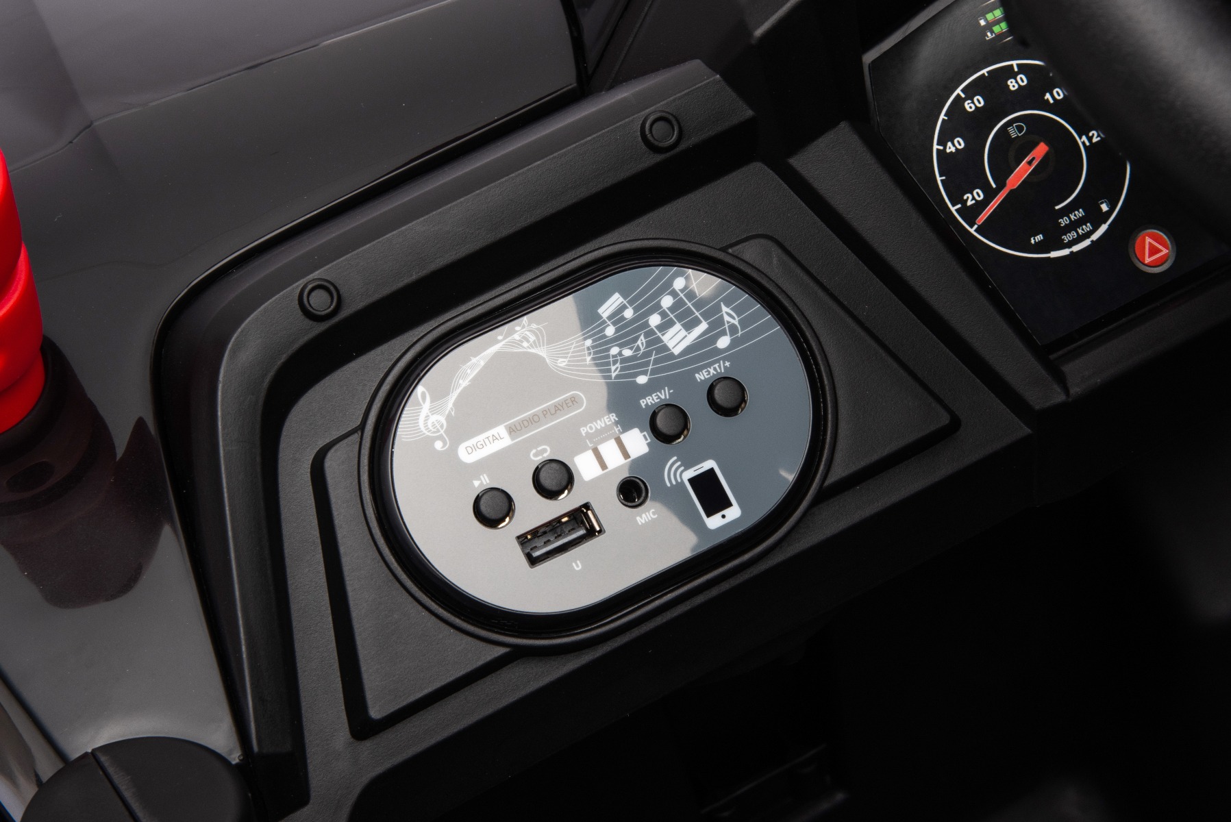 Mașină electrică copii UTV Small 12V, negru, Tracțiune spate, baterie 12V, Roți din plastic, banchetă dublă, Telecomandă 2,4 GHz, Un singur loc, MP3 player cu intrare USB/SD, Lumini LED - imagine 18