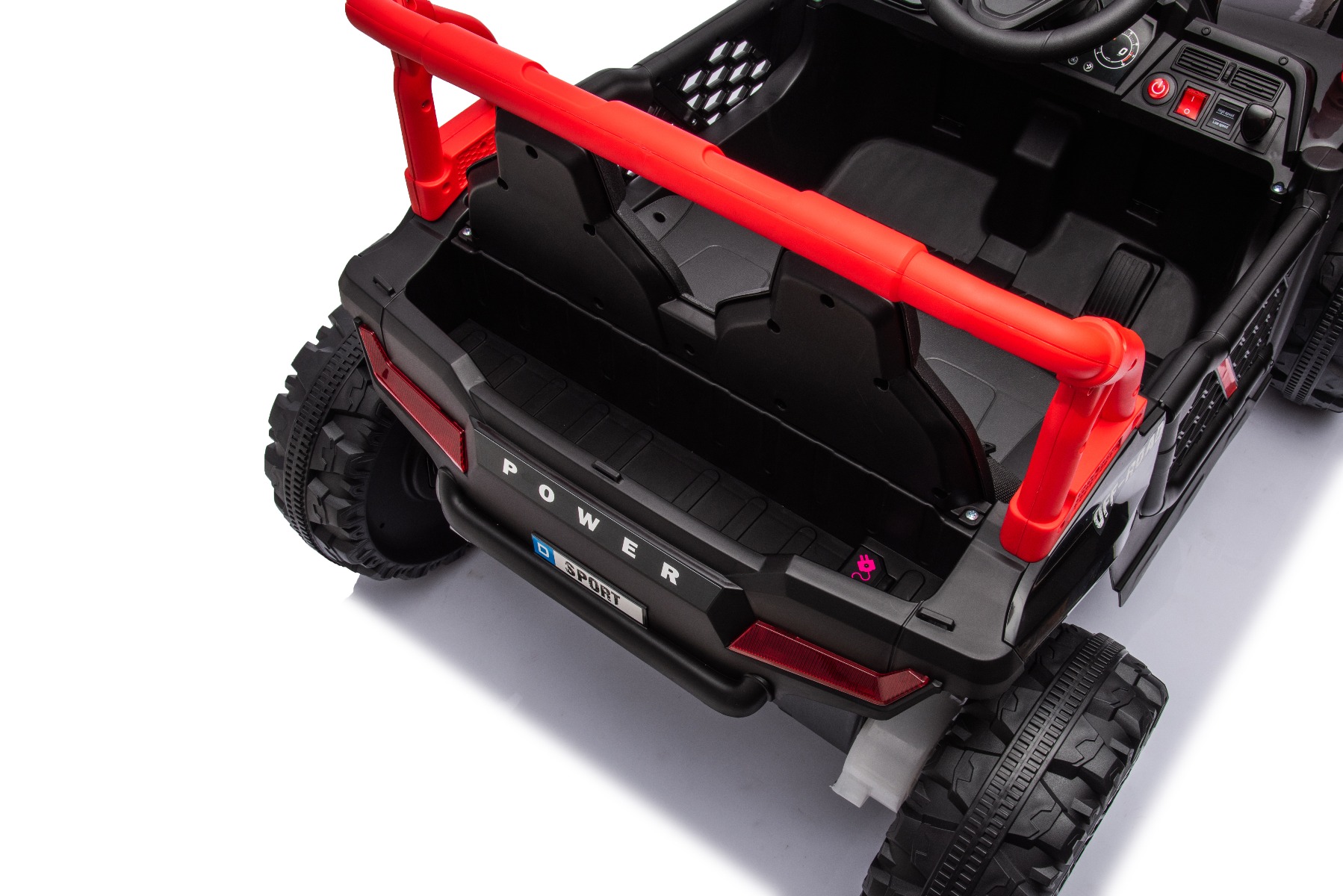 Mașină electrică copii UTV Small 12V, negru, Tracțiune spate, baterie 12V, Roți din plastic, banchetă dublă, Telecomandă 2,4 GHz, Un singur loc, MP3 player cu intrare USB/SD, Lumini LED - imagine 24