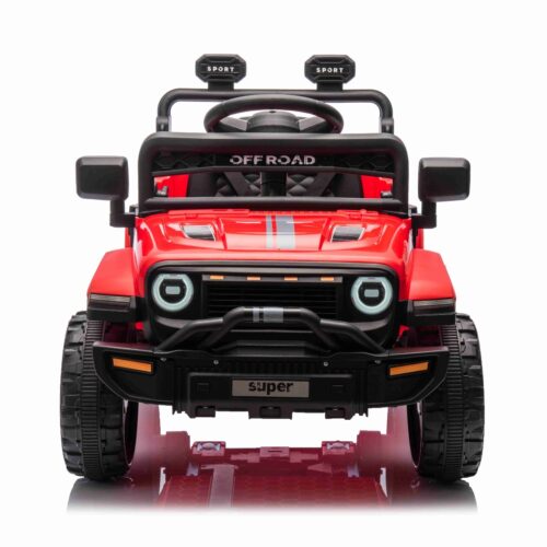 Mașina electrica copii OFFROAD NEW cu tracțiune spate, roșu, baterie litiu, șasiu înalt, scaun larg, suspensie, telecomandă 2,4 GHz, lumini LED