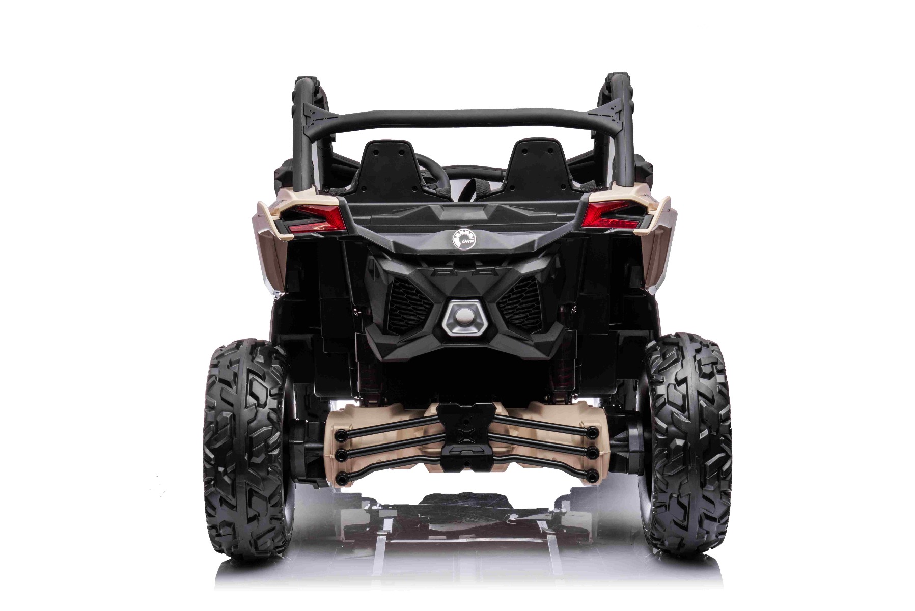 Mașină electrică copii Can-am Maverick 24V, negru, cu două locuri, suspensie spate, telecomandă 2,4 Ghz, Baterie litiu portabilă, 4 motoare de 200 W, roți EVA, scaune din piele, player MP3 cu intrare USB/SD, model cu licență - imagine 6