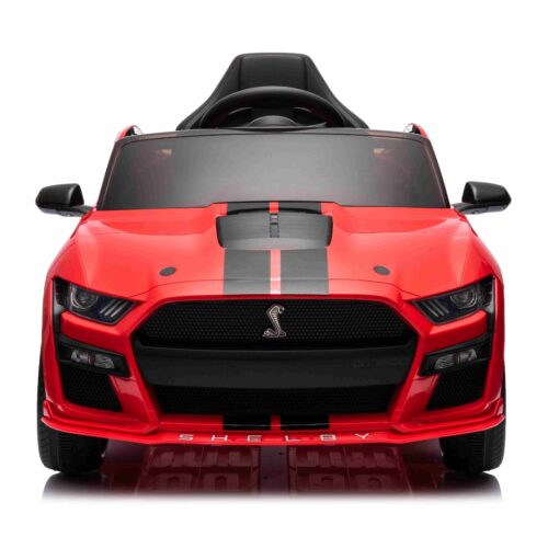 Mașină electrică copii Ford Shelby Mustang GT 500 Cobra, roșu, telecomandă 2,4 GHz, intrare USB, lumini LED, motor 2 x 30 W, licență ORIGINALĂ