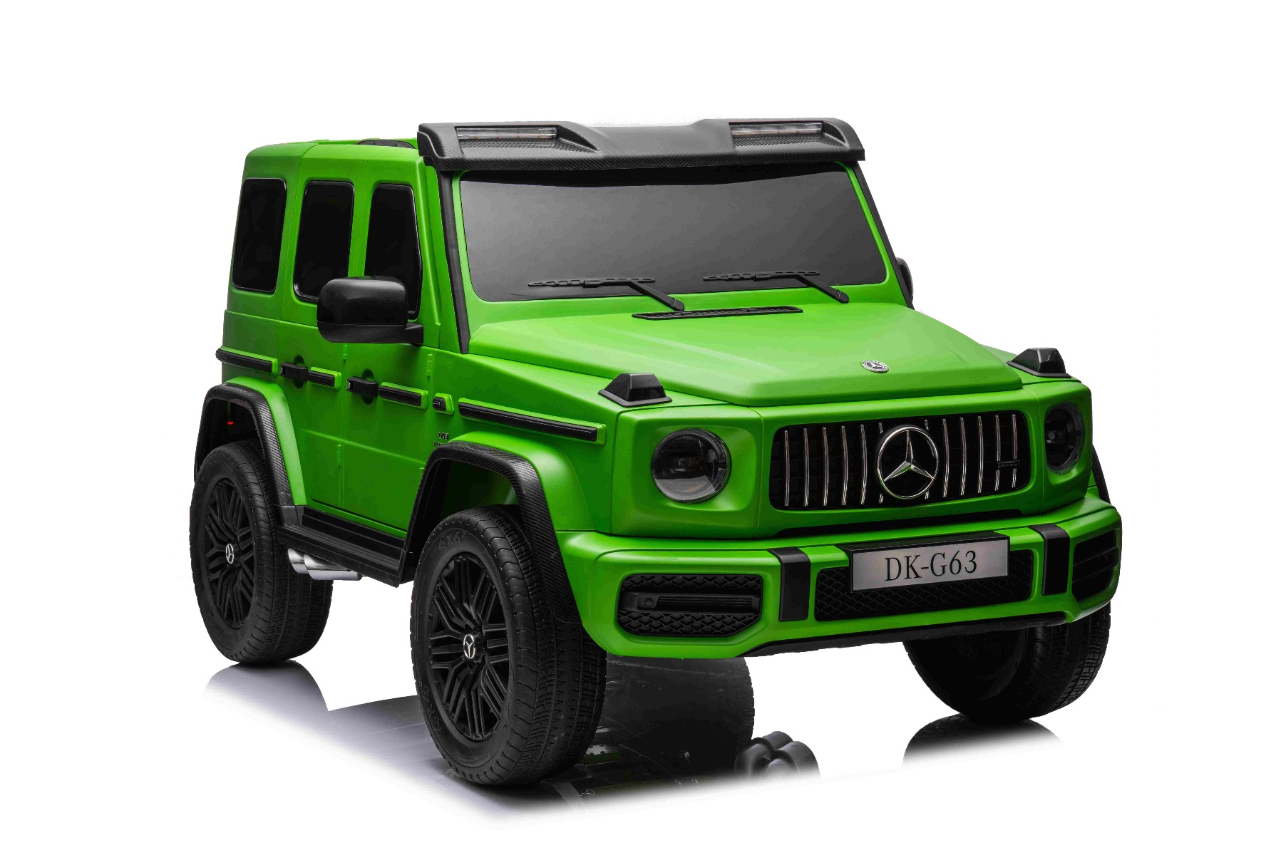 Mașină electrică Mercedes-Benz G63 AMG 4x4, Cu două locuri, 24V, vopsit verde, MP4 Player cu intrare USB/AUX, tracțiune 4x4, Baterie 24V/7Ah, 4 motoare 200W, Roți EVA cu suspensie, Scaune din piele, Telecomandă, Model cu licență - imagine 6