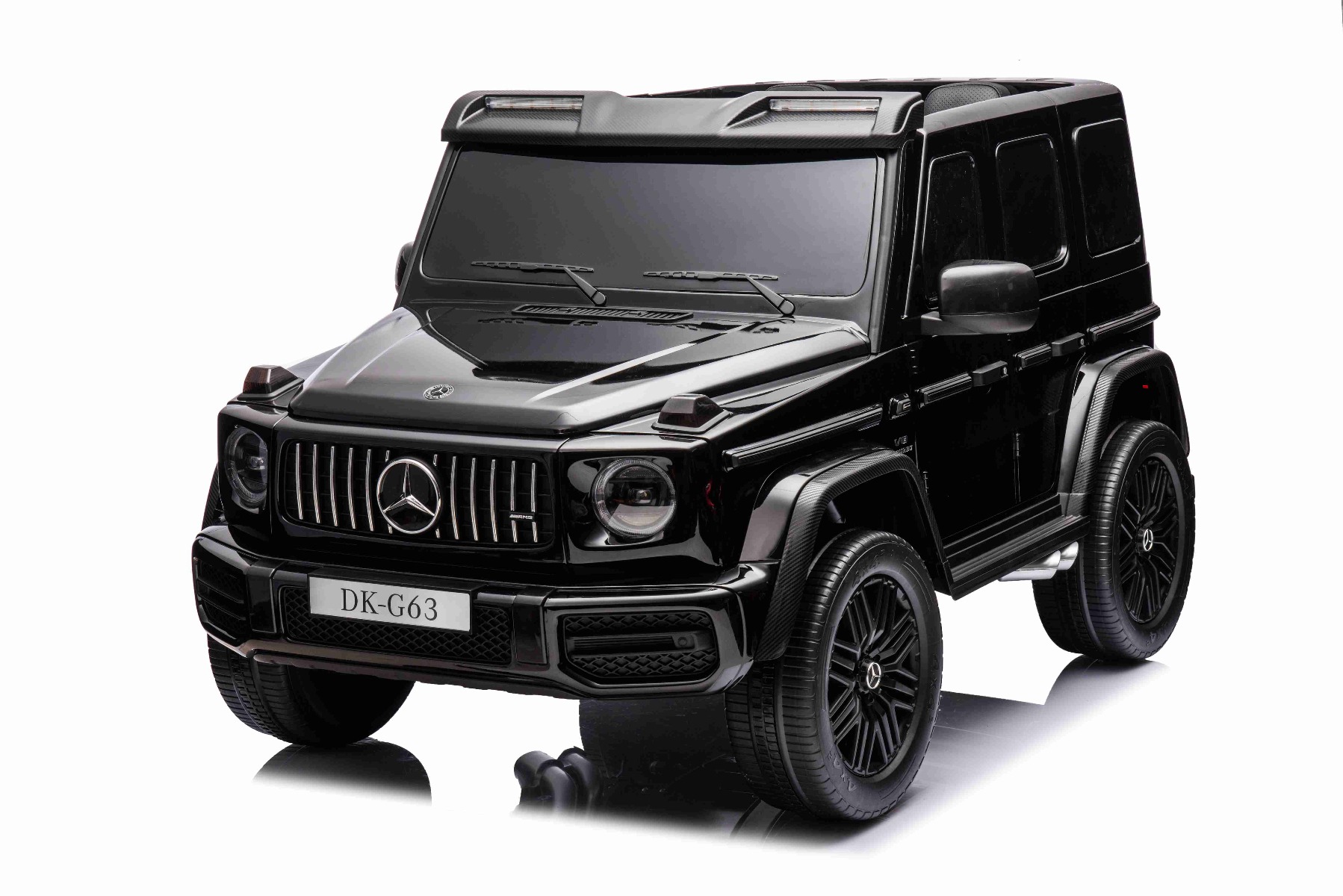 Mașină electrică Mercedes-Benz G63 AMG 4x4 cu două locuri 12V, negru, MP3 Player cu intrare USB/AUX, tracțiune 4x4, baterie 12V14Ah, roți EVA cu suspensie, scaune din piele, telecomandă, licențiat - imagine 12