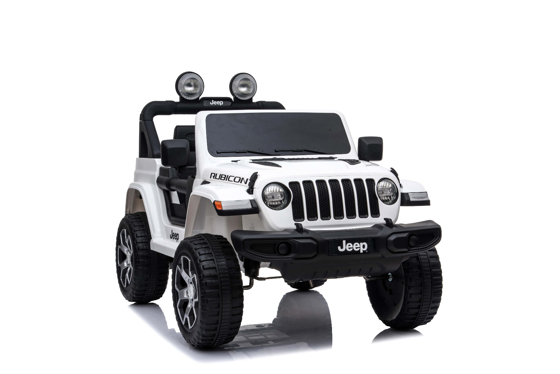 Mașinuță electrică pentru copii JEEP Wrangler, Alb, scaun din piele, Radio cu intrare Bluetooth și USB, unitate 4x4, baterie cu litiu, roți EVA, suspensii spate, telecomandă de 2,4 GHz, comutator funcție telecomandă/ pedală, licențiat - imagine 6