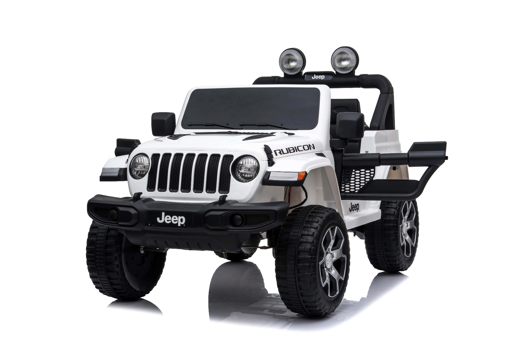 Mașinuță electrică pentru copii JEEP Wrangler, Alb, scaun din piele, Radio cu intrare Bluetooth și USB, unitate 4x4, baterie cu litiu, roți EVA, suspensii spate, telecomandă de 2,4 GHz, comutator funcție telecomandă/ pedală, licențiat - imagine 8