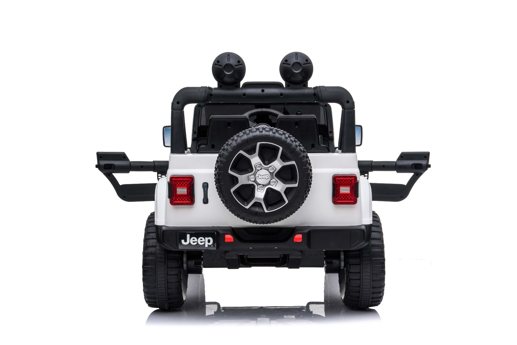 Mașinuță electrică pentru copii JEEP Wrangler, Alb, scaun din piele, Radio cu intrare Bluetooth și USB, unitate 4x4, baterie cu litiu, roți EVA, suspensii spate, telecomandă de 2,4 GHz, comutator funcție telecomandă/ pedală, licențiat - imagine 10