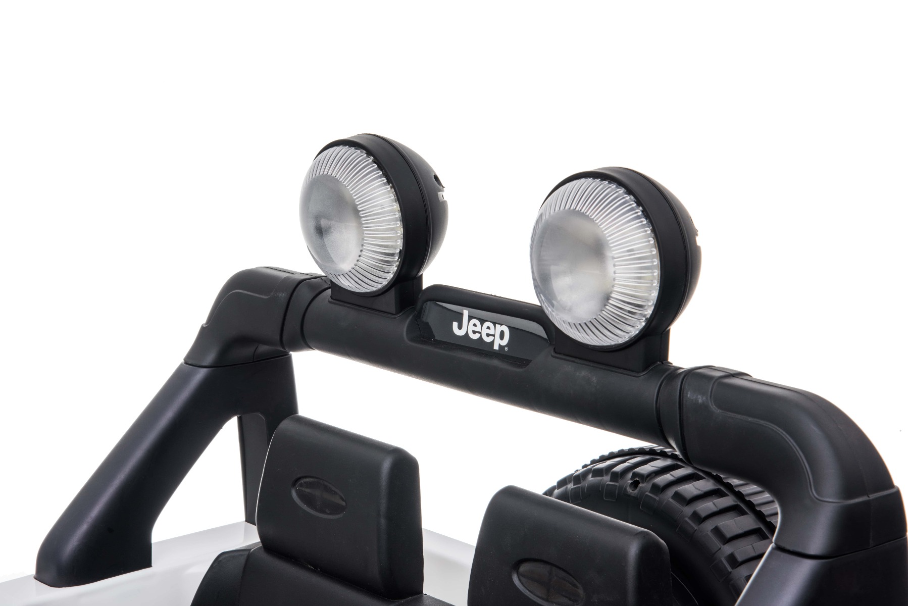 Mașinuță electrică pentru copii JEEP Wrangler, Alb, scaun din piele, Radio cu intrare Bluetooth și USB, unitate 4x4, baterie cu litiu, roți EVA, suspensii spate, telecomandă de 2,4 GHz, comutator funcție telecomandă/ pedală, licențiat - imagine 17