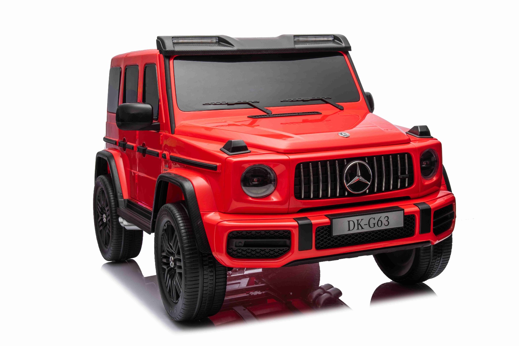 Mașină electrică Mercedes-Benz G63 AMG 4x4 cu două locuri 12V, roșu, MP3 Player cu intrare USB/AUX, tracțiune 4x4, baterie 12V14Ah, roți EVA cu suspensie, scaune din piele, telecomandă, licențiat - imagine 13
