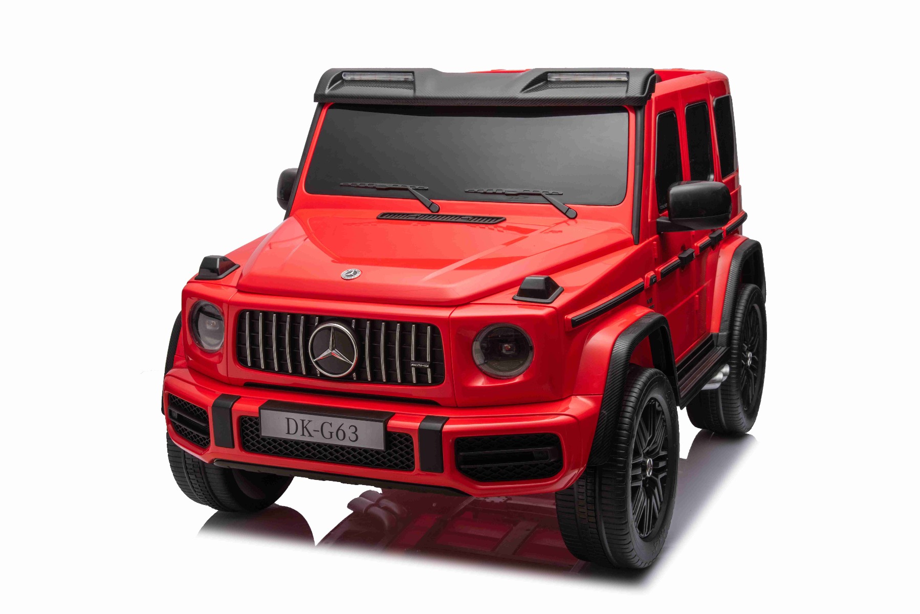 Mașină electrică Mercedes-Benz G63 AMG 4x4 cu două locuri 12V, roșu, MP3 Player cu intrare USB/AUX, tracțiune 4x4, baterie 12V14Ah, roți EVA cu suspensie, scaune din piele, telecomandă, licențiat - imagine 14