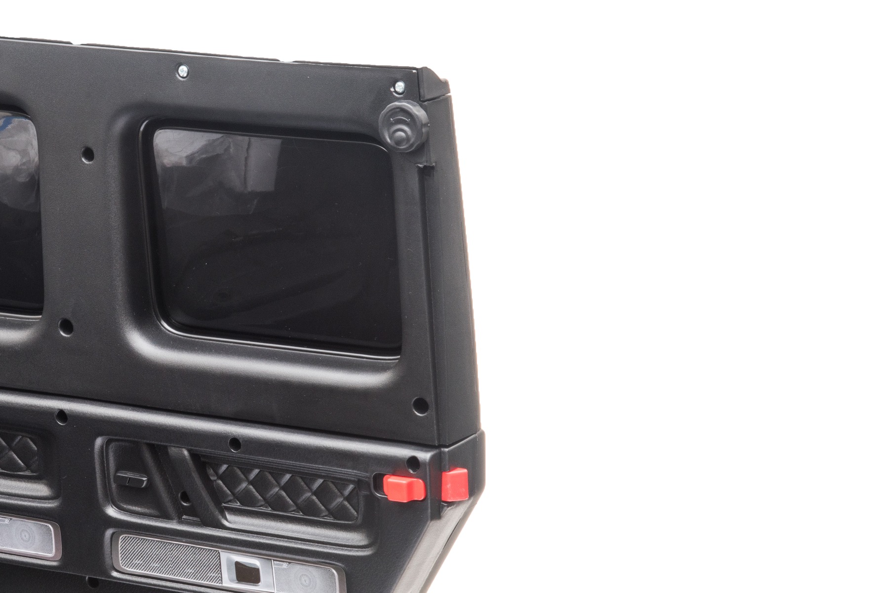 Mașină electrică de jucărie Mercedes-Benz G63 AMG 4x4 cu două locuri, negru, player MP3 cu conexiune USB/AUX și Bluetooth, tracțiune 4x4, baterie litiu, roți EVA cu suspensie, scaune din piele artificială, telecomandă, licență originală - imagine 20