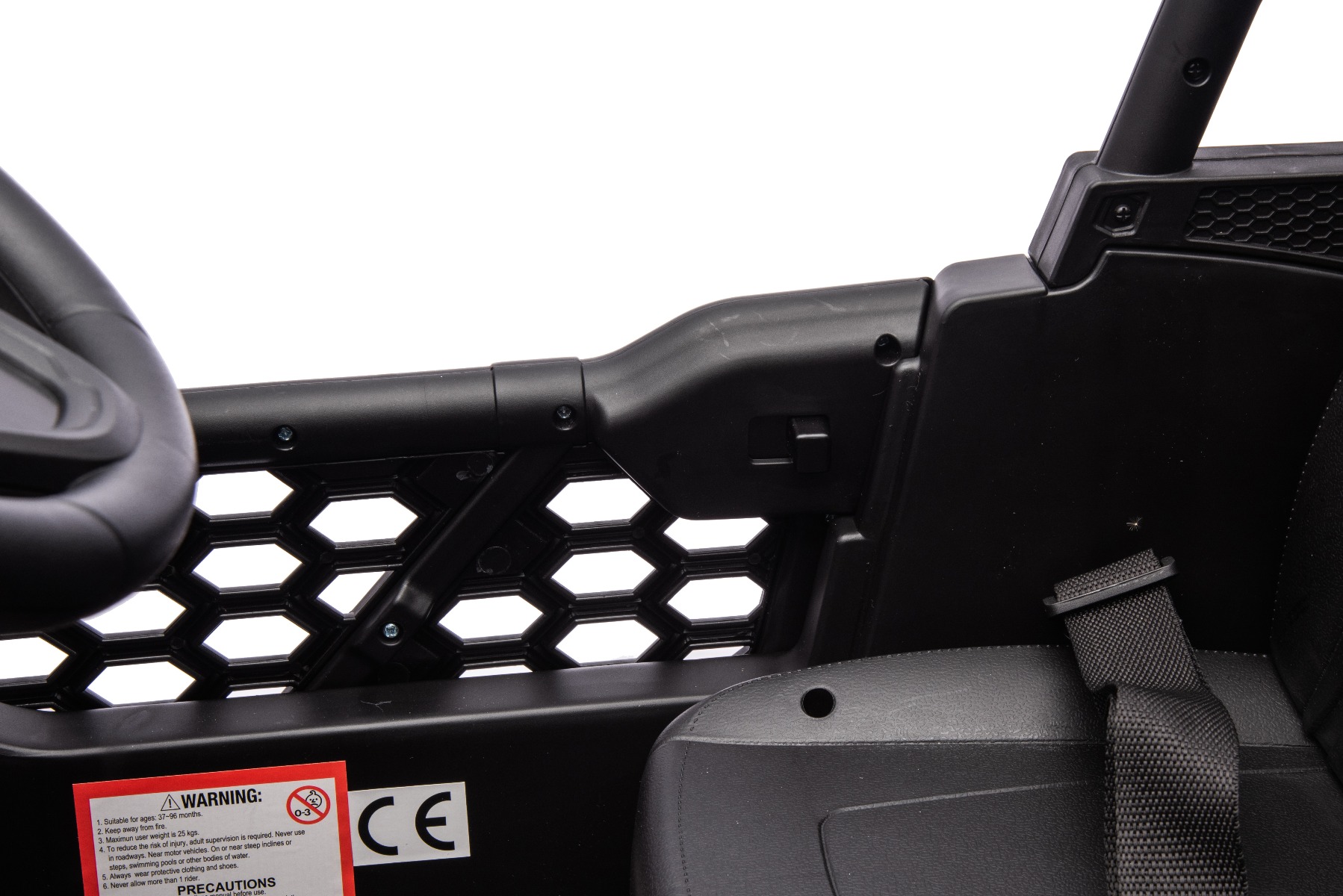 Mașină electrică copii UTV Small 12V, alb, Tracțiune spate, baterie 12V, Roți din plastic, banchetă dublă, Telecomandă 2,4 GHz, Un singur loc, MP3 player cu intrare USB/SD, Lumini LED - imagine 8