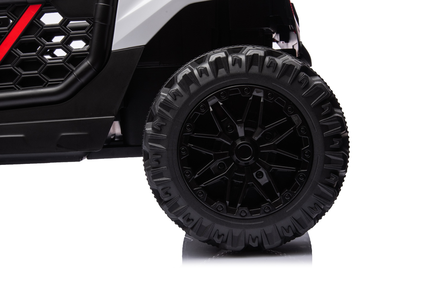 Mașină electrică copii UTV Small 12V, alb, Tracțiune spate, baterie 12V, Roți din plastic, banchetă dublă, Telecomandă 2,4 GHz, Un singur loc, MP3 player cu intrare USB/SD, Lumini LED - imagine 10