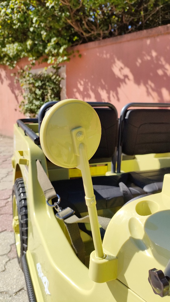 Mașinuță electrică pentru copii SUA ARMY-4X4, Verde, cu trei locuri, MP3 Player cu intrare USB / SD, suspensie integrală, lumini LED, parbriz pliabil, baterie portabilă 12V14AH, roți EVA, scaune din piele, telecomandă de 2,4 GHz, 4x4 - imagine 57