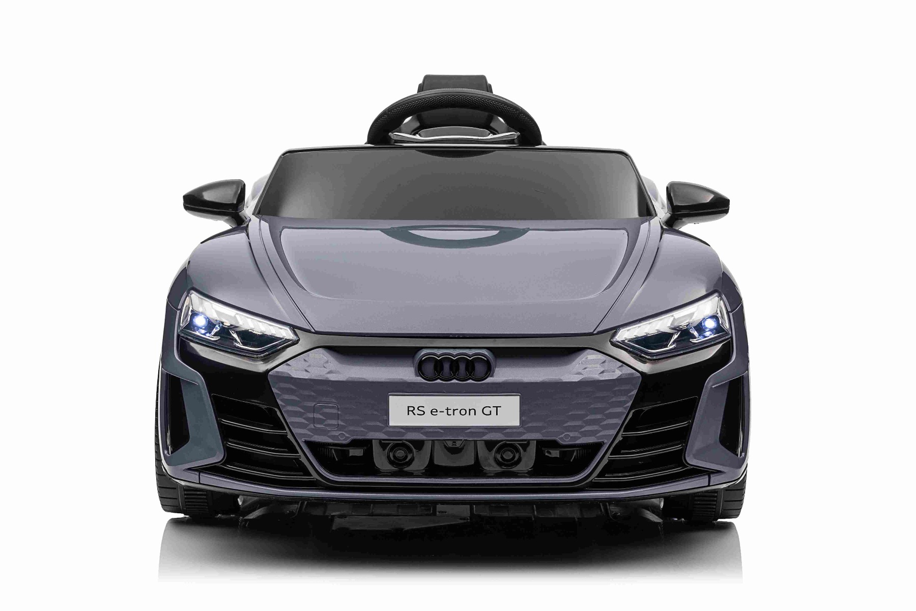 Maşinuţa electrica copii Audi RS E-tron GT 12V, gri, scaun lat, telecomandă 2.4 GHz, intrare USB / AUX, Bluetooth, suspensie, baterie litiu, lumini LED, motor 2 x 25W, licență ORIGINALĂ - imagine 5