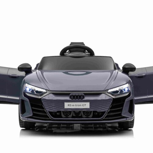 Maşinuţa electrica copii Audi RS E-tron GT 12V, gri, scaun lat, telecomandă 2.4 GHz, intrare USB / AUX, Bluetooth, suspensie, baterie litiu, lumini LED, motor 2 x 25W, licență ORIGINALĂ