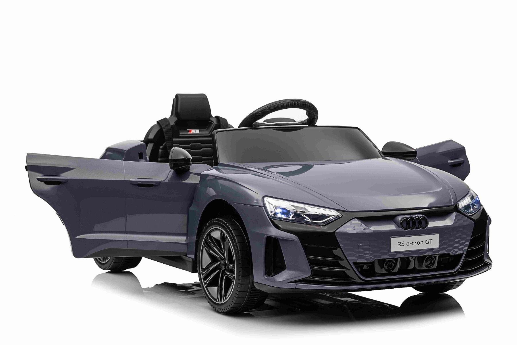 Maşinuţa electrica copii Audi RS E-tron GT 12V, gri, scaun lat, telecomandă 2.4 GHz, intrare USB / AUX, Bluetooth, suspensie, baterie litiu, lumini LED, motor 2 x 25W, licență ORIGINALĂ - imagine 22