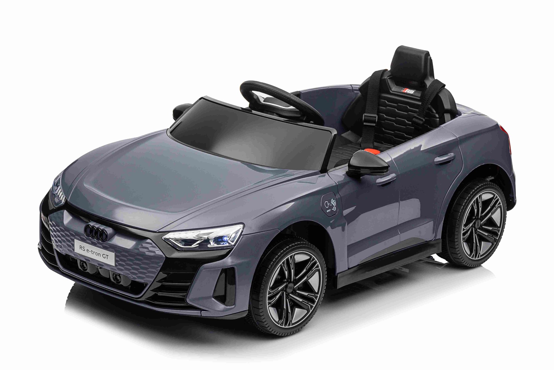 Maşinuţa electrica copii Audi RS E-tron GT 12V, gri, scaun lat, telecomandă 2.4 GHz, intrare USB / AUX, Bluetooth, suspensie, baterie litiu, lumini LED, motor 2 x 25W, licență ORIGINALĂ - imagine 24