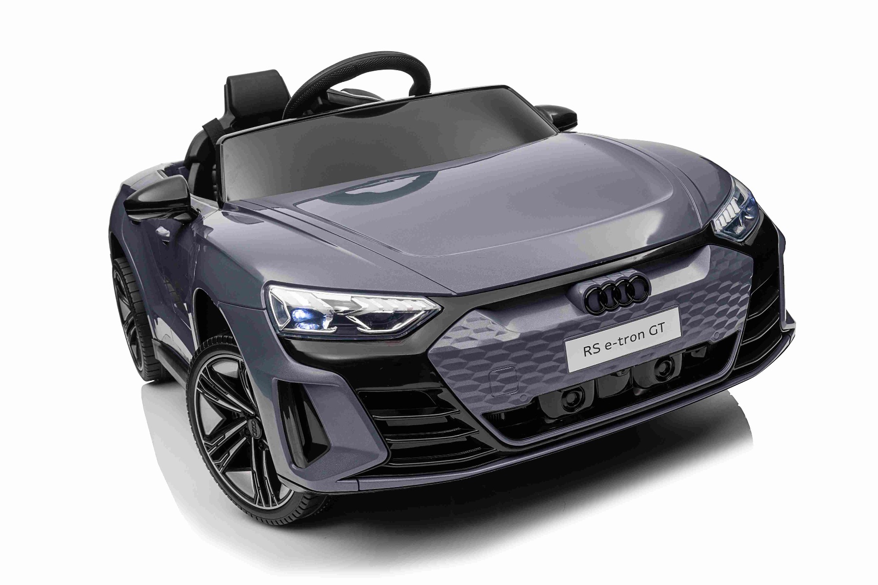 Maşinuţa electrica copii Audi RS E-tron GT 12V, gri, scaun lat, telecomandă 2.4 GHz, intrare USB / AUX, Bluetooth, suspensie, baterie litiu, lumini LED, motor 2 x 25W, licență ORIGINALĂ - imagine 27