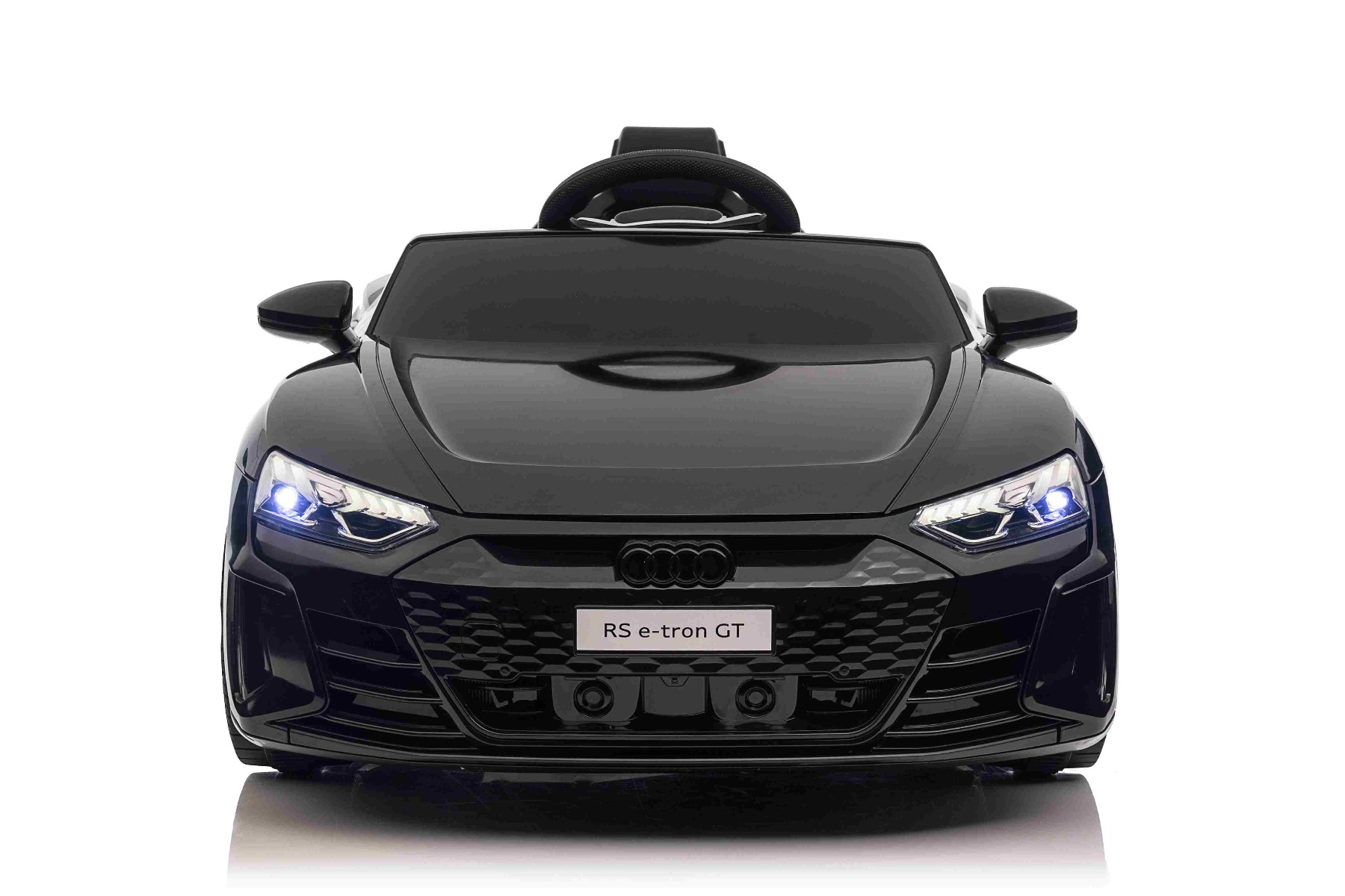 Maşinuţa electrica copii Audi RS E-tron GT 12V, negru, scaun lat, telecomandă 2.4 GHz, intrare USB / AUX, Bluetooth, suspensie, baterie litiu, lumini LED, motor 2 x 25W, licență ORIGINALĂ - imagine 6
