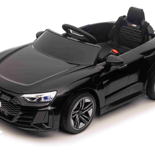 Maşinuţa electrica copii Audi RS E-tron GT 12V, negru, scaun lat, telecomandă 2.4 GHz, intrare USB / AUX, Bluetooth, suspensie, baterie litiu, lumini LED, motor 2 x 25W, licență ORIGINALĂ