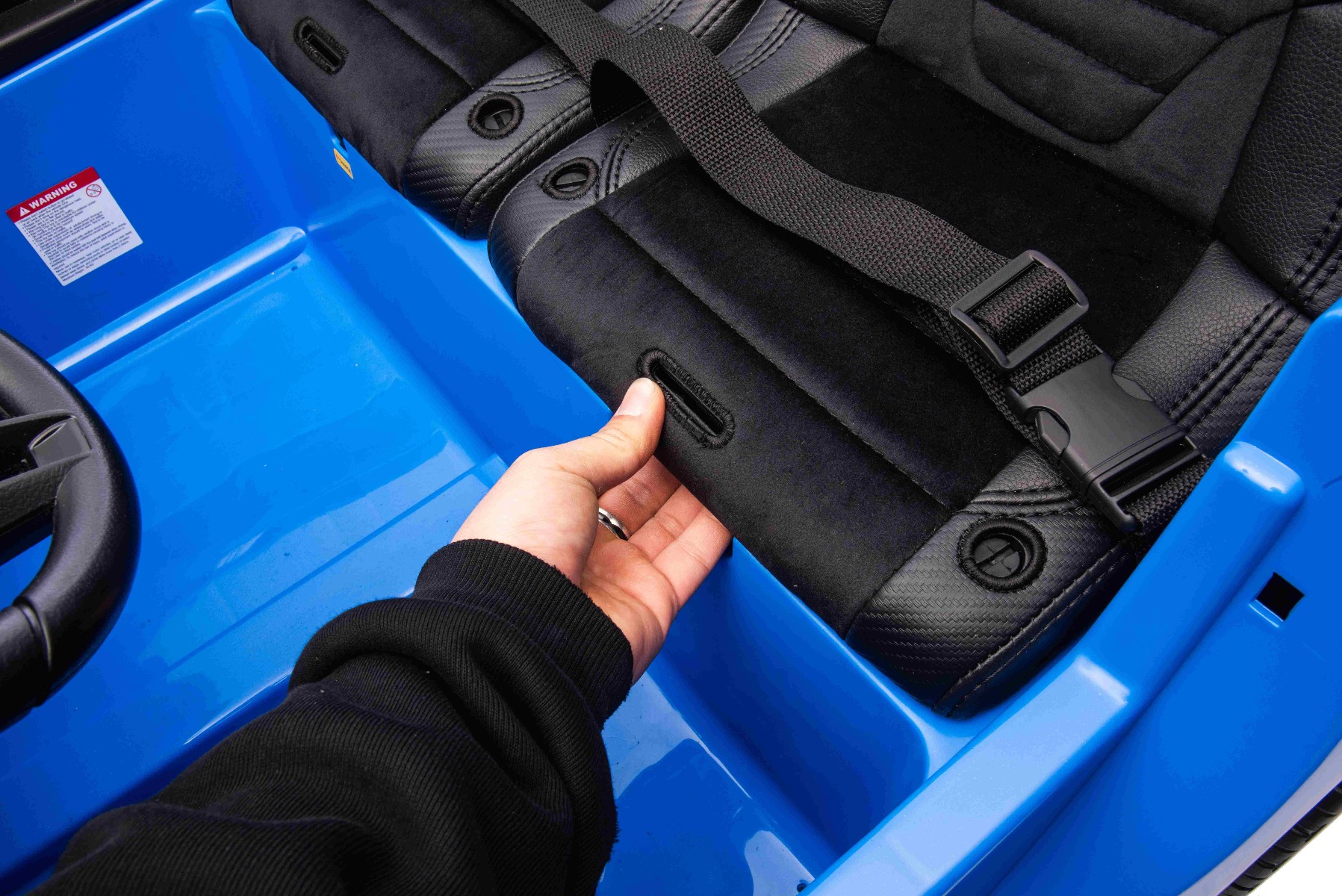 Mașină electrică copii Porsche 911 GT3 24V cu tracțiune 4x4, albastru, scaun cu două locuri, telecomandă 2.4 GHz, intrare USB/AUX, motoare 200W, suspensie, baterie litiu, lumini LED față și spate, licență ORIGINALĂ - imagine 14