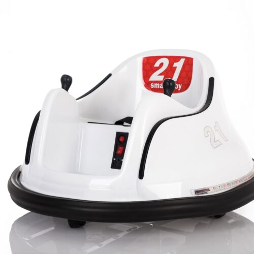 Vehicul electric pentru copii RIRIDRIVE 12V alb, potrivit pentru utilizare în interior și exterior, telecomandă de 2,4 Ghz, iluminare cu LED, control cu joystick, motor 2 X 15W