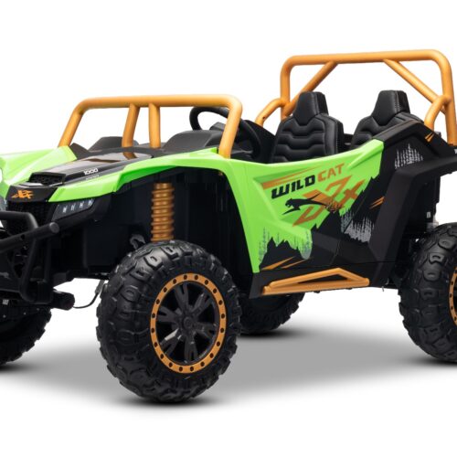 ATV electric Arctic CAT XXL 4×4 24V, verde, cu două locuri, roți EVA moi, motoare puternice, baterie litiu, player MP3 cu Bluetooth, ax spate cu arcuri, scaune din piele artificială, licență originală