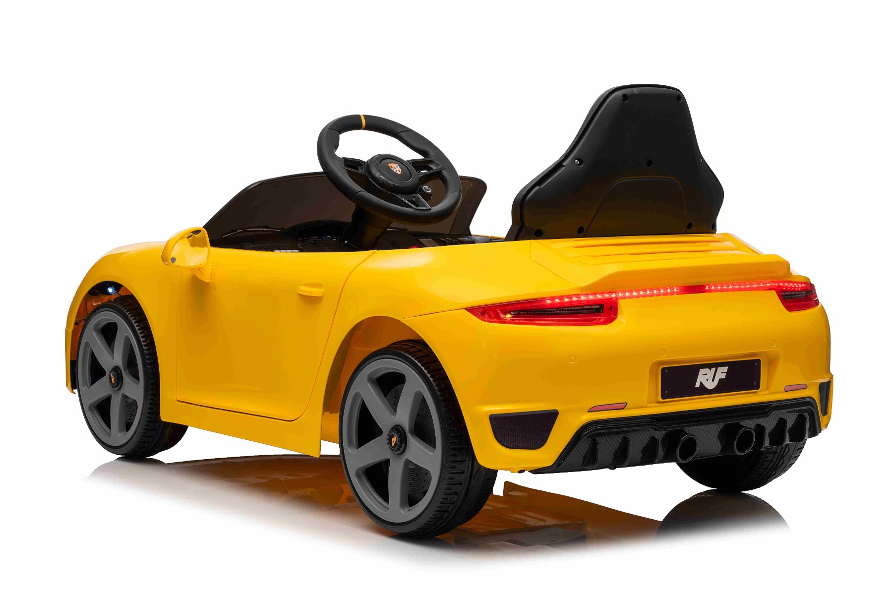 Mașină electrică copii RUF GT 12V, galben, Uși care se deschid, Telecomandă 2.4 GHz, Lumini LED față și spate, Intrare USB/Aux, Baterie litiu, Motor 2 X 35W, Licență ORIGINALĂ - imagine 7