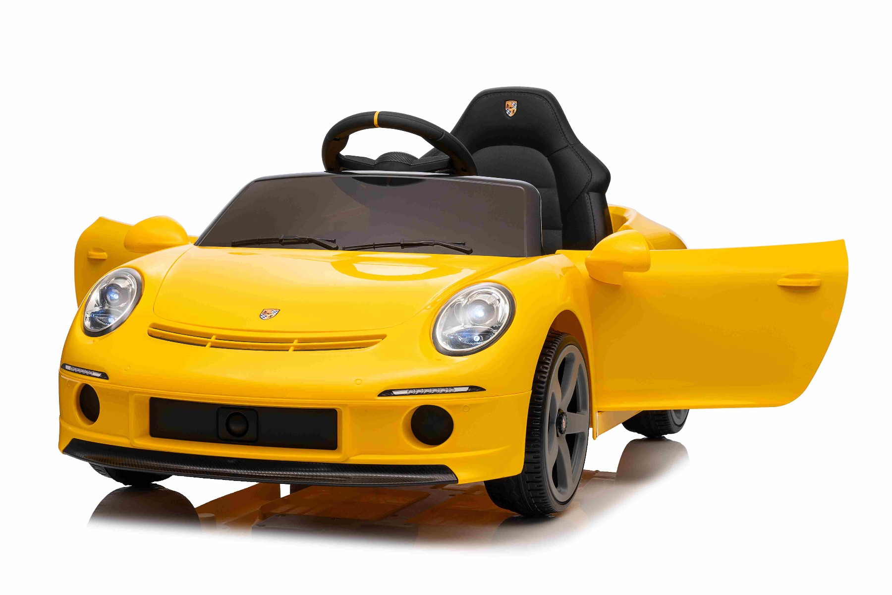 Mașină electrică copii RUF GT 12V, galben, Uși care se deschid, Telecomandă 2.4 GHz, Lumini LED față și spate, Intrare USB/Aux, Baterie litiu, Motor 2 X 35W, Licență ORIGINALĂ - imagine 21