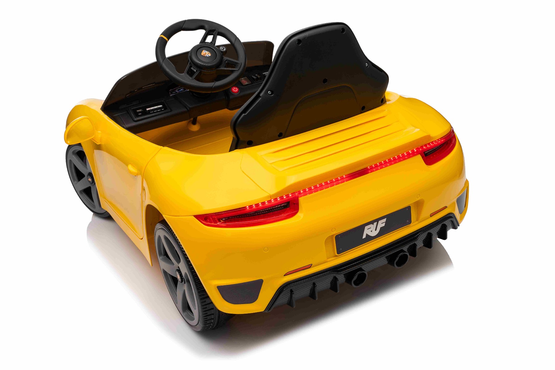 Mașină electrică copii RUF GT 12V, galben, Uși care se deschid, Telecomandă 2.4 GHz, Lumini LED față și spate, Intrare USB/Aux, Baterie litiu, Motor 2 X 35W, Licență ORIGINALĂ - imagine 33