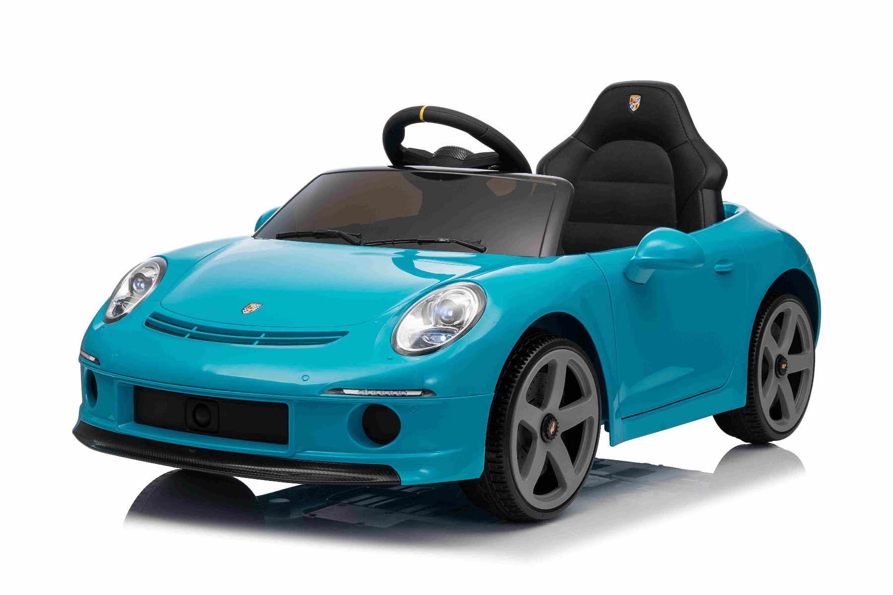 Mașină electrică copii RUF GT 12V, albastru, Uși care se deschid, Telecomandă 2.4 GHz, Lumini LED față și spate, Intrare USB/Aux, Baterie litiu, Motor 2 X 35W, Licență ORIGINALĂ