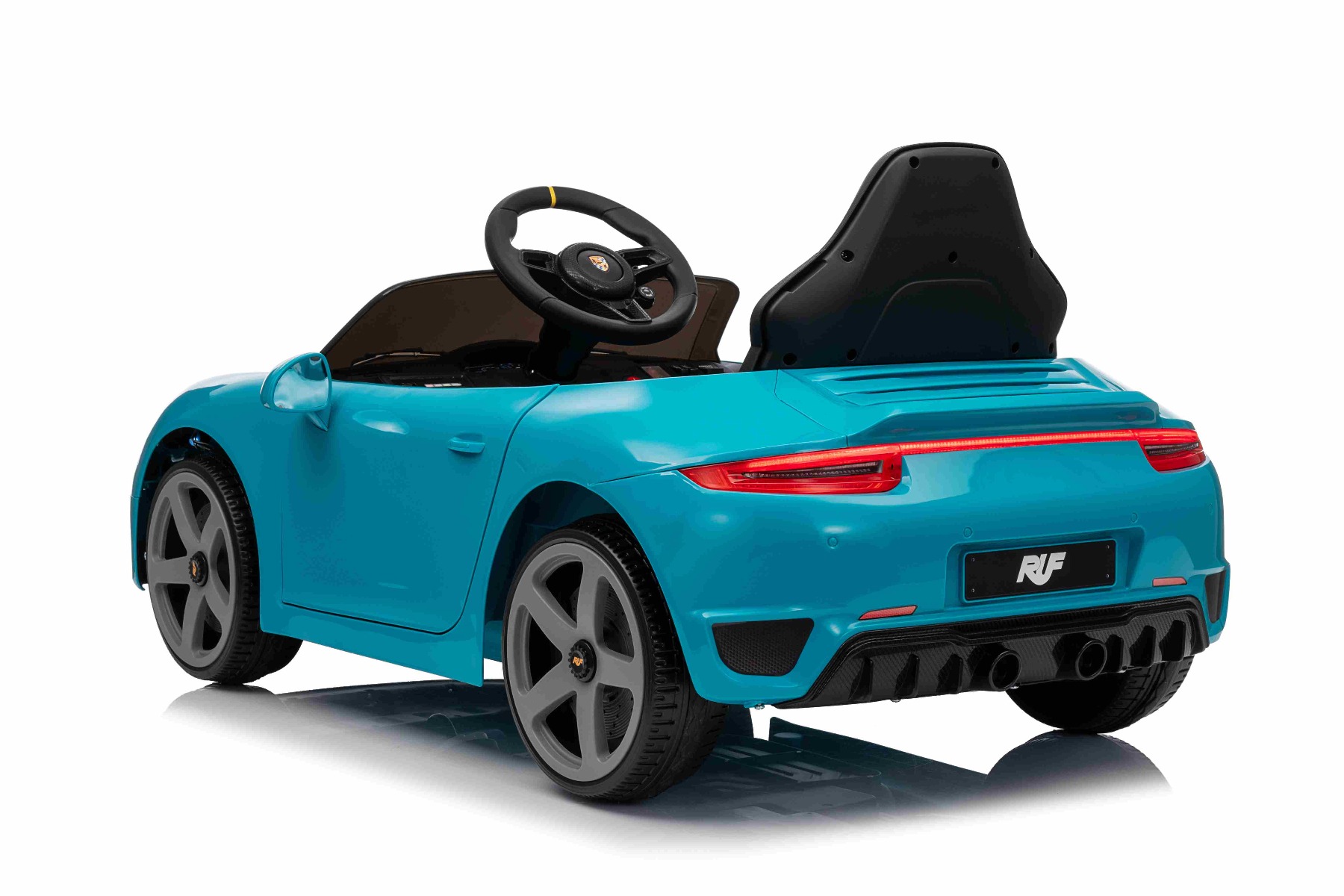Mașină electrică copii RUF GT 12V, albastru, Uși care se deschid, Telecomandă 2.4 GHz, Lumini LED față și spate, Intrare USB/Aux, Baterie litiu, Motor 2 X 35W, Licență ORIGINALĂ - imagine 3
