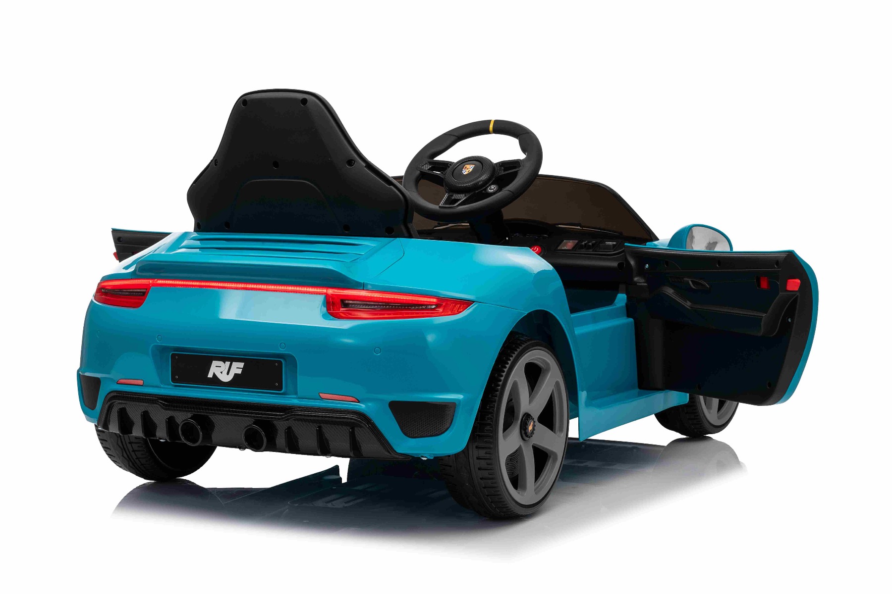 Mașină electrică copii RUF GT 12V, albastru, Uși care se deschid, Telecomandă 2.4 GHz, Lumini LED față și spate, Intrare USB/Aux, Baterie litiu, Motor 2 X 35W, Licență ORIGINALĂ - imagine 15